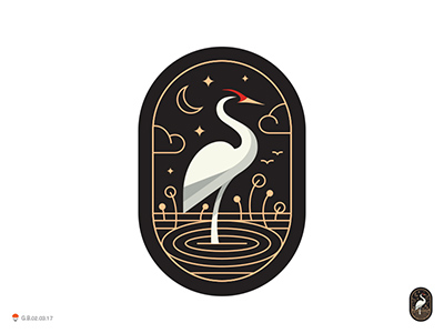 仙風(fēng)道骨白鶴logo，精致典雅logo圖片