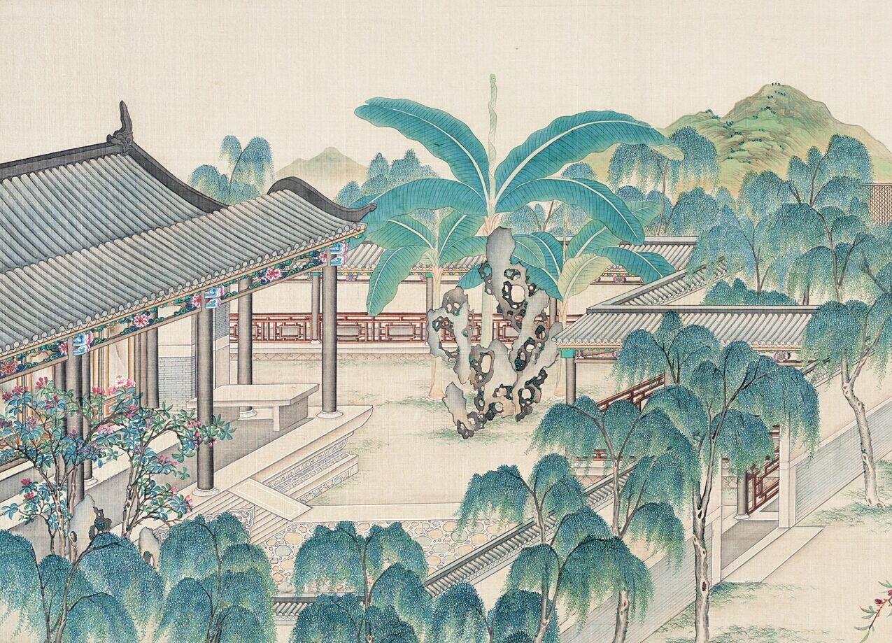 庭院深深，佳人依在