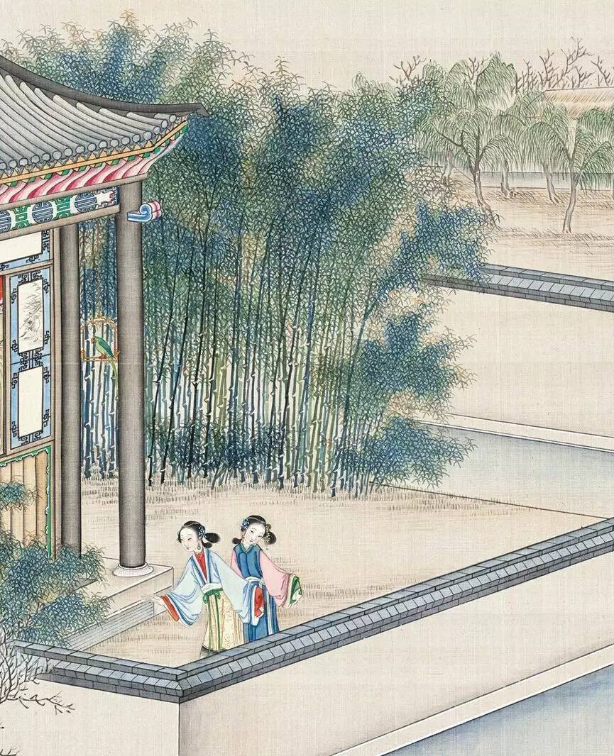 庭院深深，佳人依在