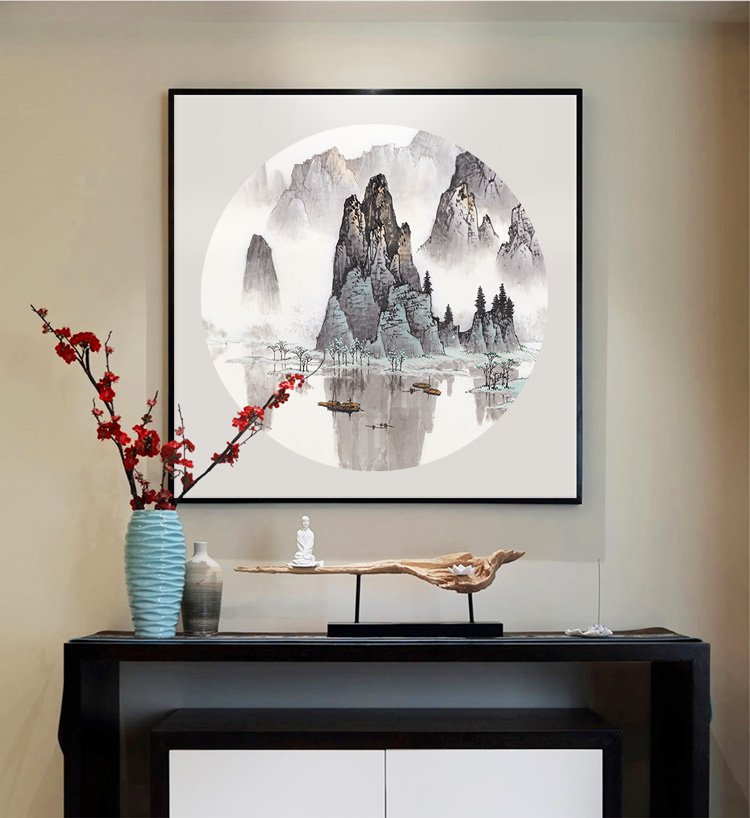 景秀山河，精美水墨裝飾畫