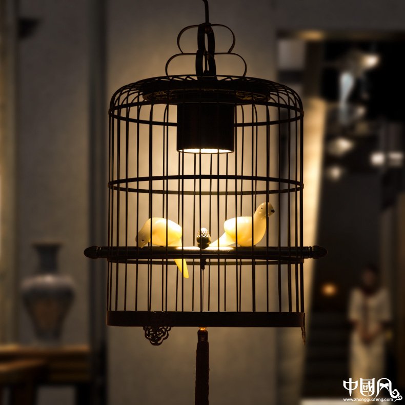 新中式鳥籠吊燈鳥籠燈，中國風(fēng)十足