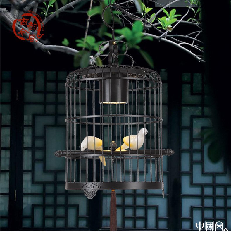 新中式鳥籠吊燈鳥籠燈，中國風(fēng)十足