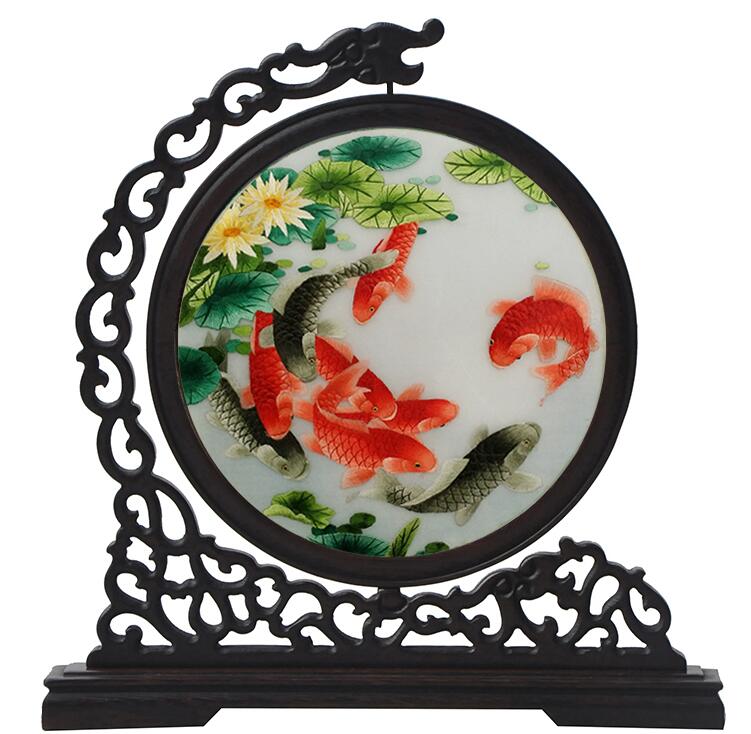 純手工蘇繡屏風(fēng)，刺繡針針姑蘇魂