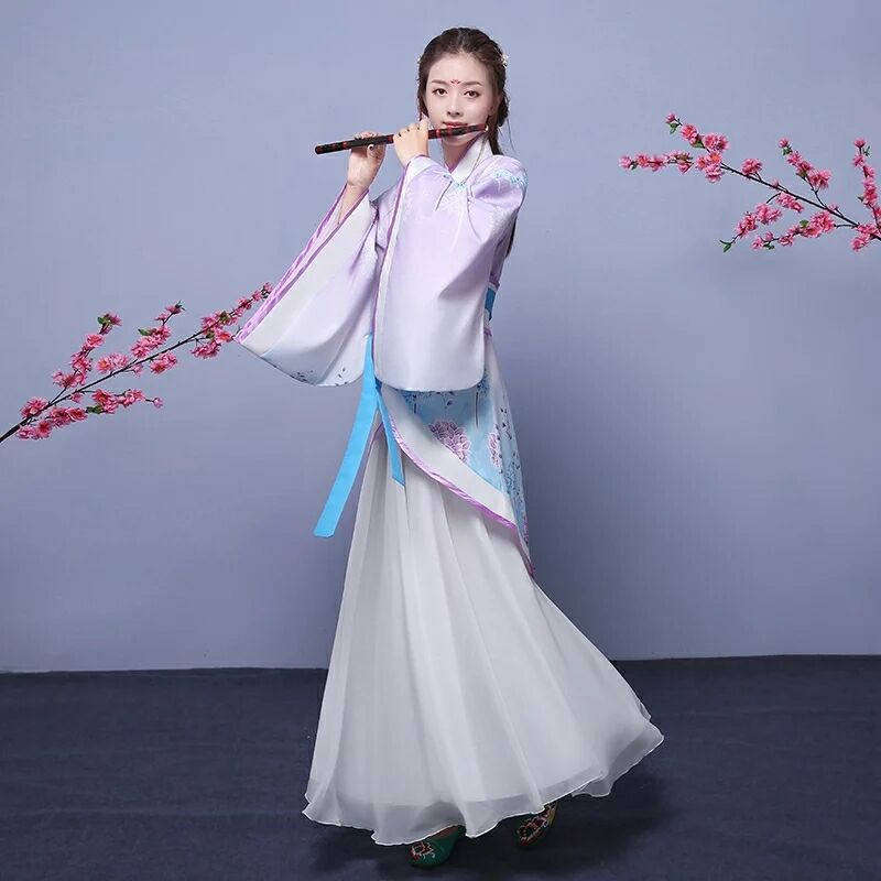 襦裙套裝仙女漢服，中國風(fēng)曲裾齊腰古裝圖片