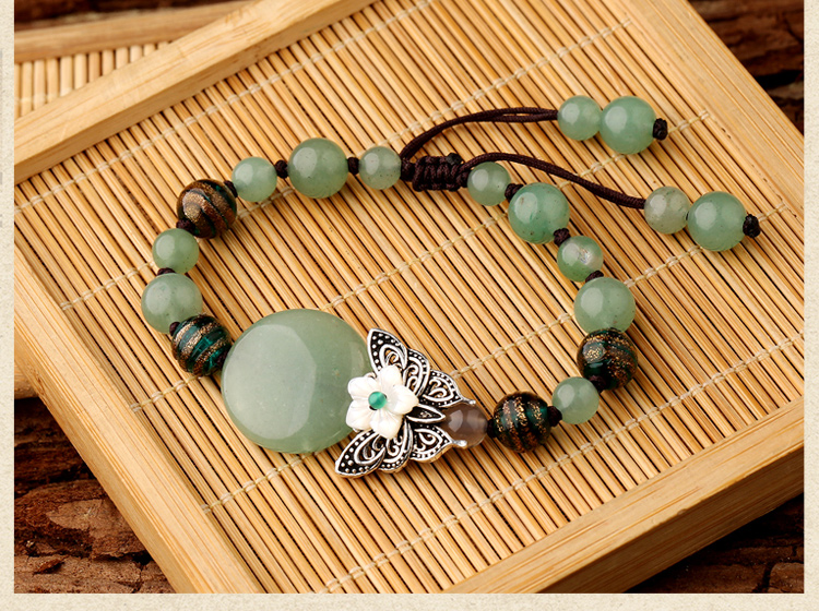 綠色森系手鏈，簡約個性蝴蝶手串飾品