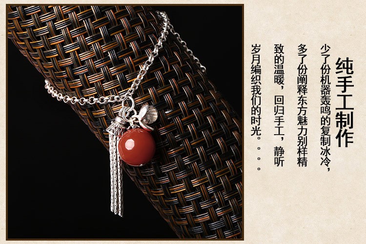 精致銀流蘇手鏈，別致瑪瑙手飾飾品