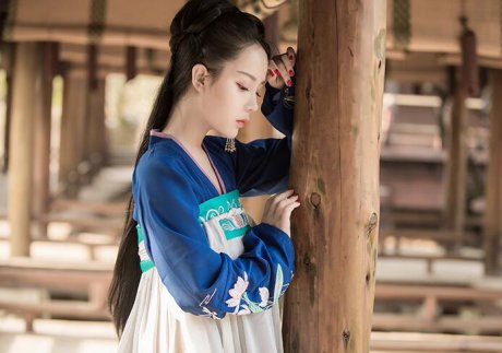 漢服荷花刺繡清新古裝，錦絲皺齊胸襦裙?jié)h服