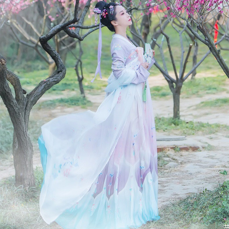 菩提雪齊胸襦裙，清新淡雅可愛漢服
