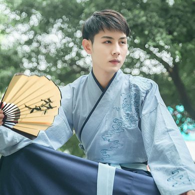 儒雅俊逸氣質(zhì)男裝漢服，交領(lǐng)龍紋祥云刺繡漢服