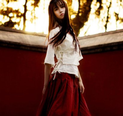 民族風(fēng)漢元素古風(fēng)漢服，棉麻女裝漢服美女圖片