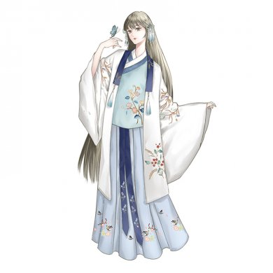魏晉風(fēng)回雪襦裙?jié)h服，清新淡雅小鹿刺繡漢服