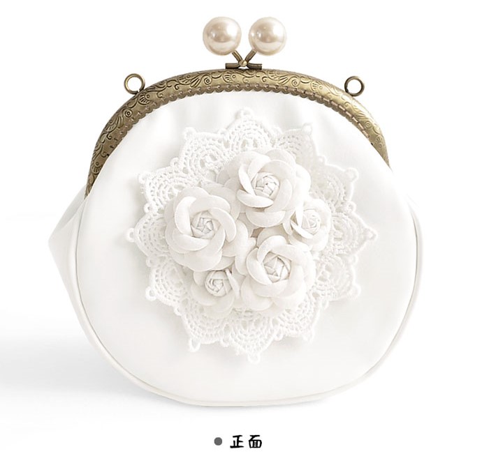 甜美蕾絲立體花朵手提包，古風(fēng)仙氣手工包