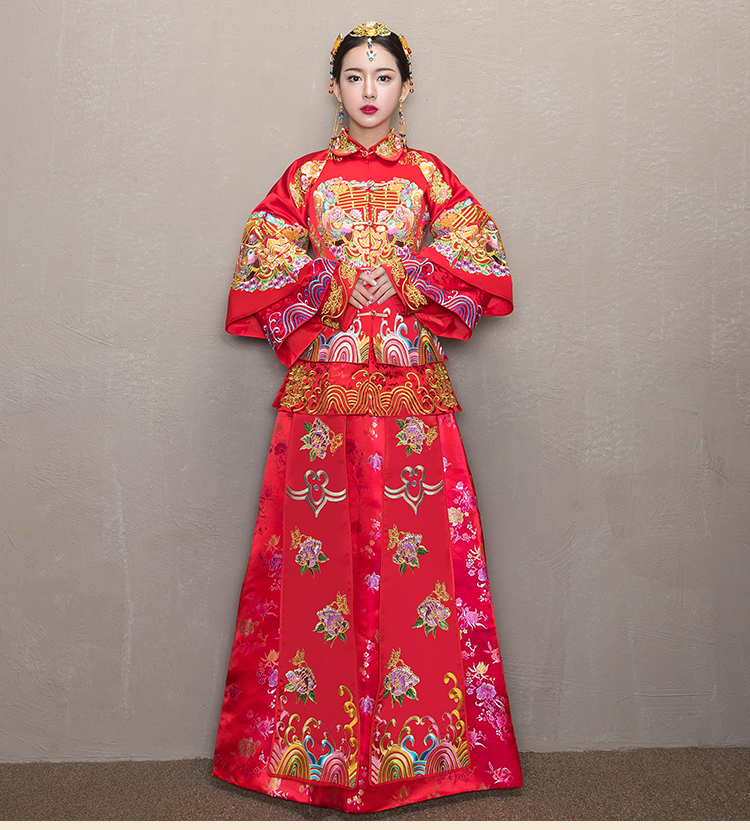 精致優(yōu)雅中式禮服，時(shí)尚中國(guó)風(fēng)新娘禮服