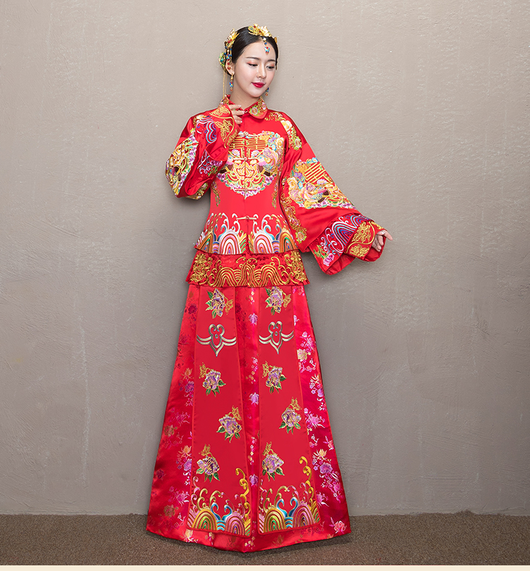 精致優(yōu)雅中式禮服，時(shí)尚中國(guó)風(fēng)新娘禮服
