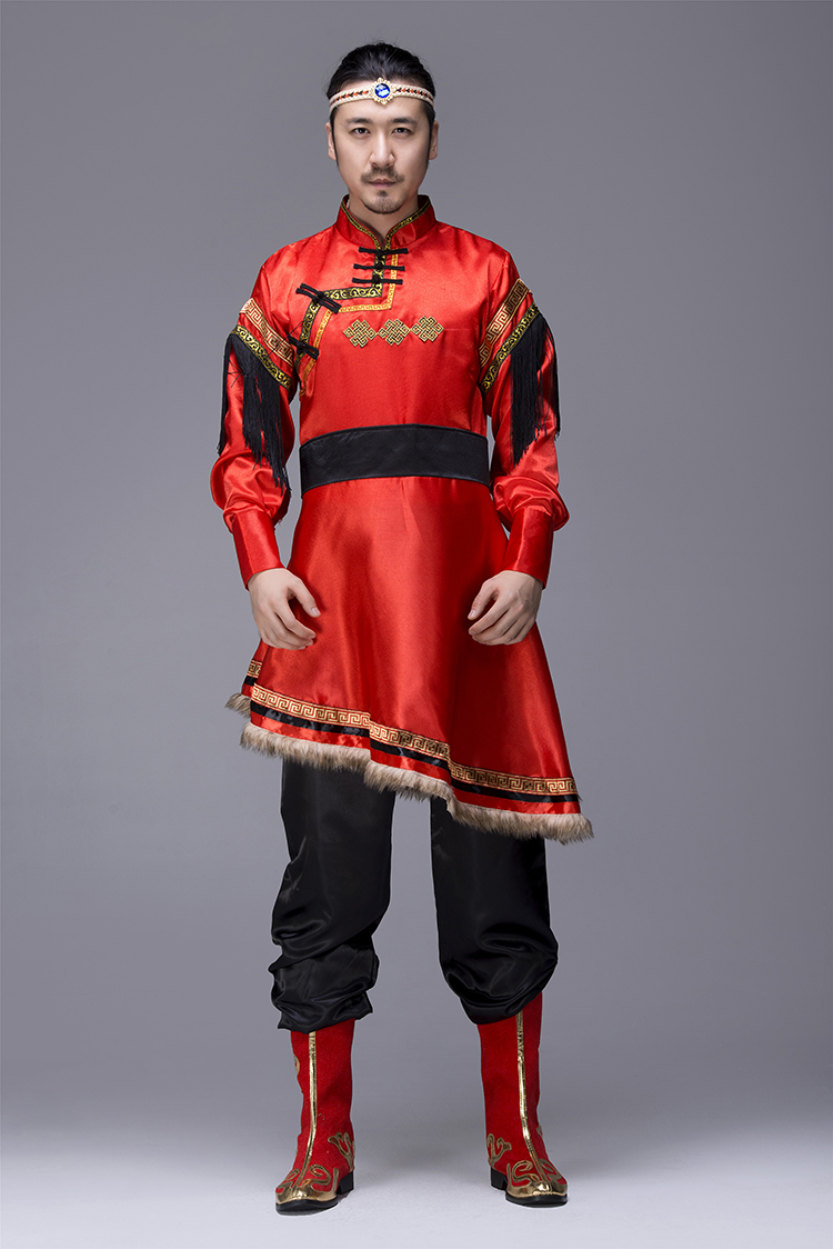 簡(jiǎn)約大氣的蒙古袍男裝，少數(shù)民族服裝