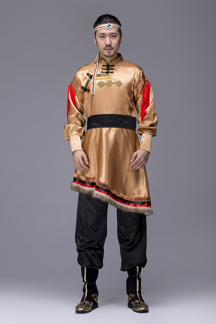 簡(jiǎn)約大氣的蒙古袍男裝，少數(shù)民族服裝