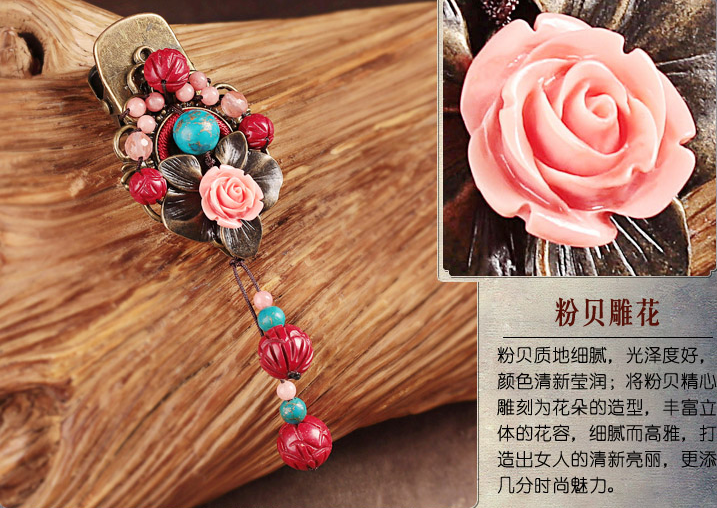 嬌顏中國(guó)風(fēng)發(fā)夾復(fù)古頭花頭飾