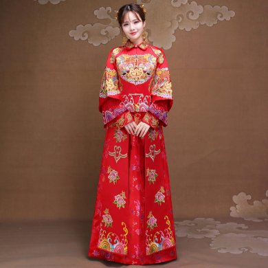 雙喜秀禾服，時尚復(fù)古新娘中式禮服