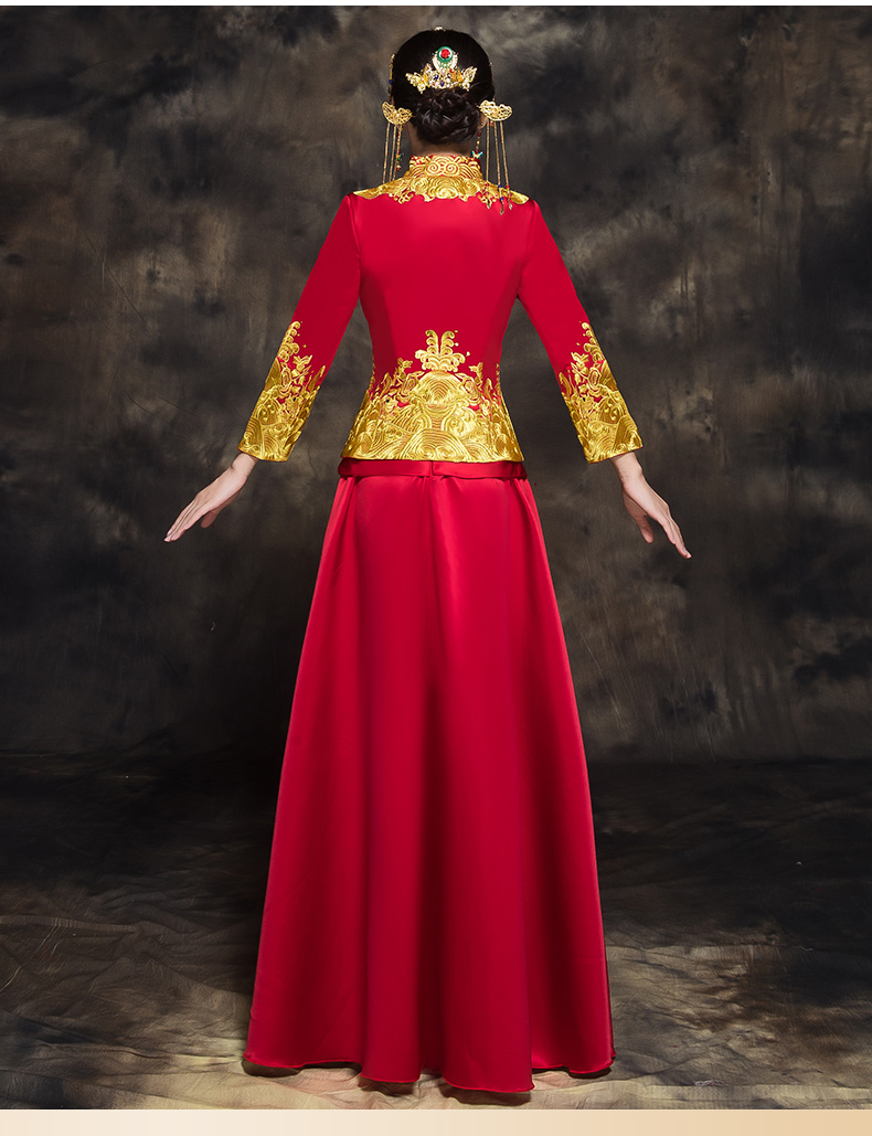 中國(guó)風(fēng)新娘秀禾禮服，唯美中式結(jié)婚禮服