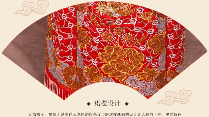 中國(guó)風(fēng)時(shí)尚中式禮服，唯美時(shí)尚新娘禮服