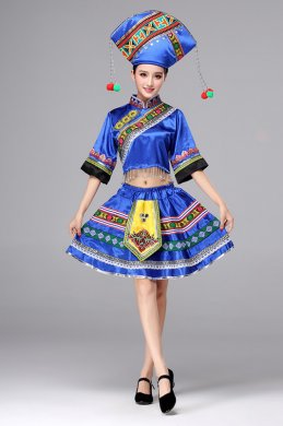 短款民族服飾圖片，壯族少數(shù)民族服裝