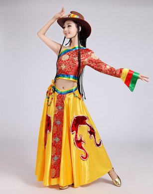 藏服唐古拉風(fēng)民族服裝，藏族少數(shù)民族服裝圖片