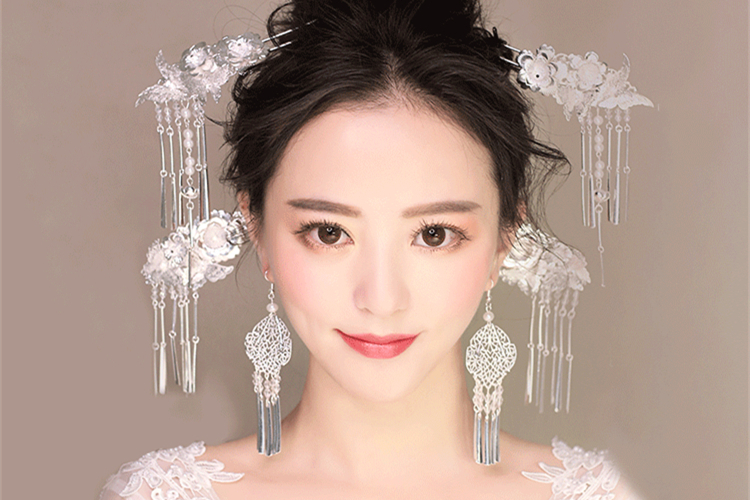 中國(guó)風(fēng)銀白色步搖，新文藝復(fù)古發(fā)簪