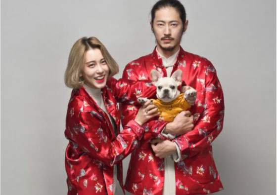 中國(guó)風(fēng)麒麟印花盤扣唐裝圖片