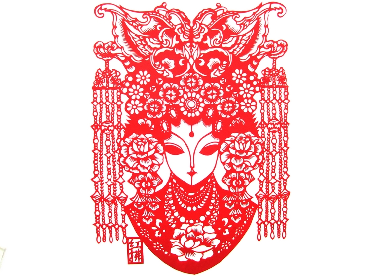 十款中國(guó)風(fēng)手工京劇臉譜剪紙工藝品