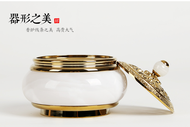 金玉滿(mǎn)堂香爐，創(chuàng)意銅玉熏香爐