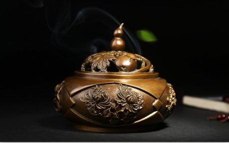 四季之花香爐，精美仿古熏香爐