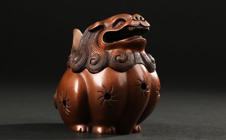 唐獅熏香爐，仿古紫銅檀香爐