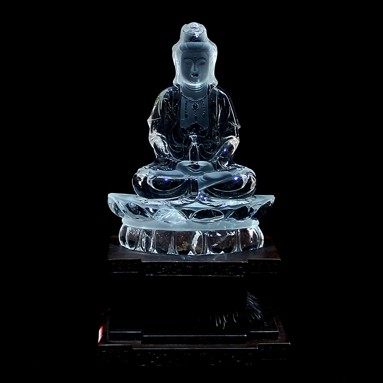 天然白水晶佛擺件，如何辨別天然水晶