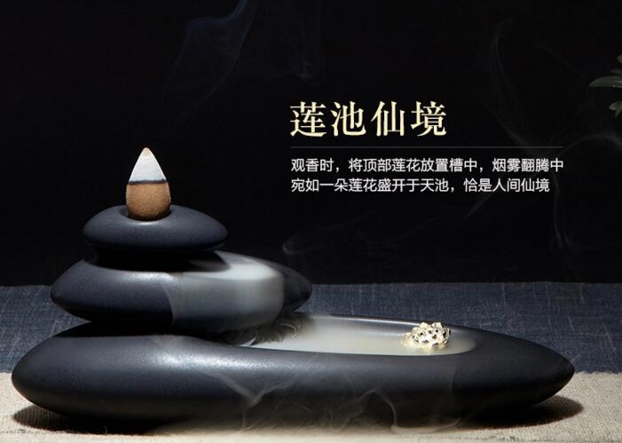 西藏瑪尼堆倒流香爐，創(chuàng)意陶瓷塔香倒流香香爐