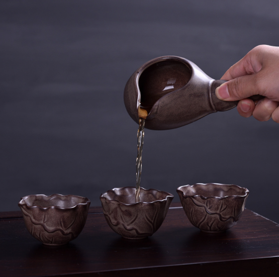 原創(chuàng)陶瓷泡茶自動(dòng)茶具，佛手蓮花功夫茶具