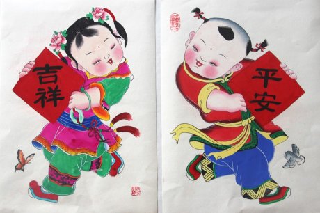 10款唯美生動年畫娃娃，古風手繪中國年畫