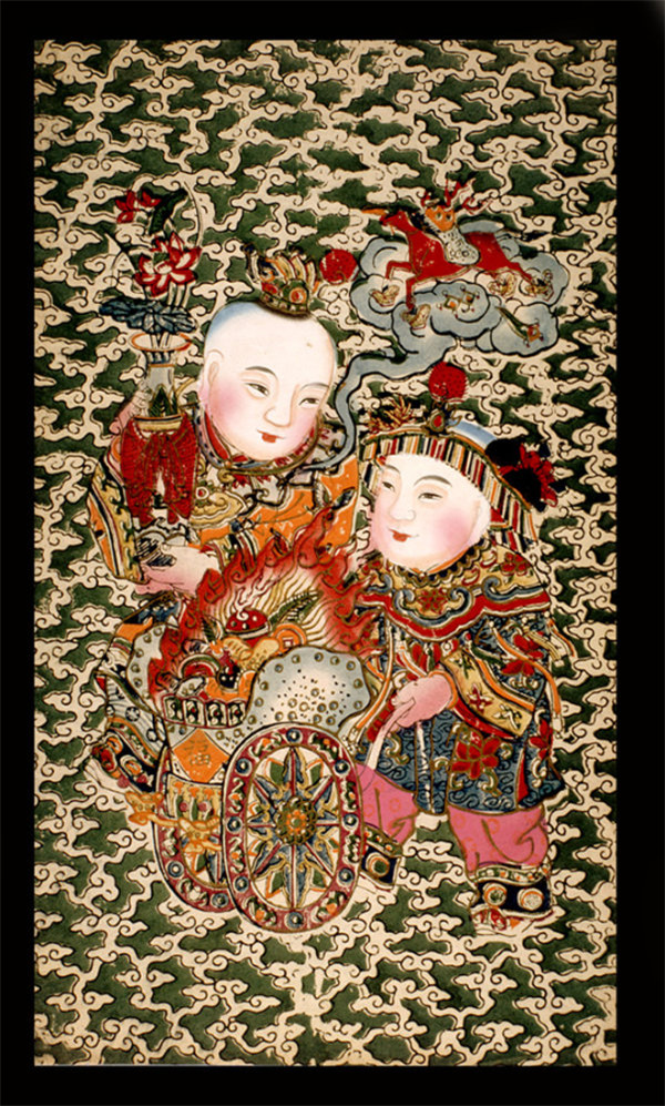 中國(guó)風(fēng)傳統(tǒng)精美色彩艷麗的年畫