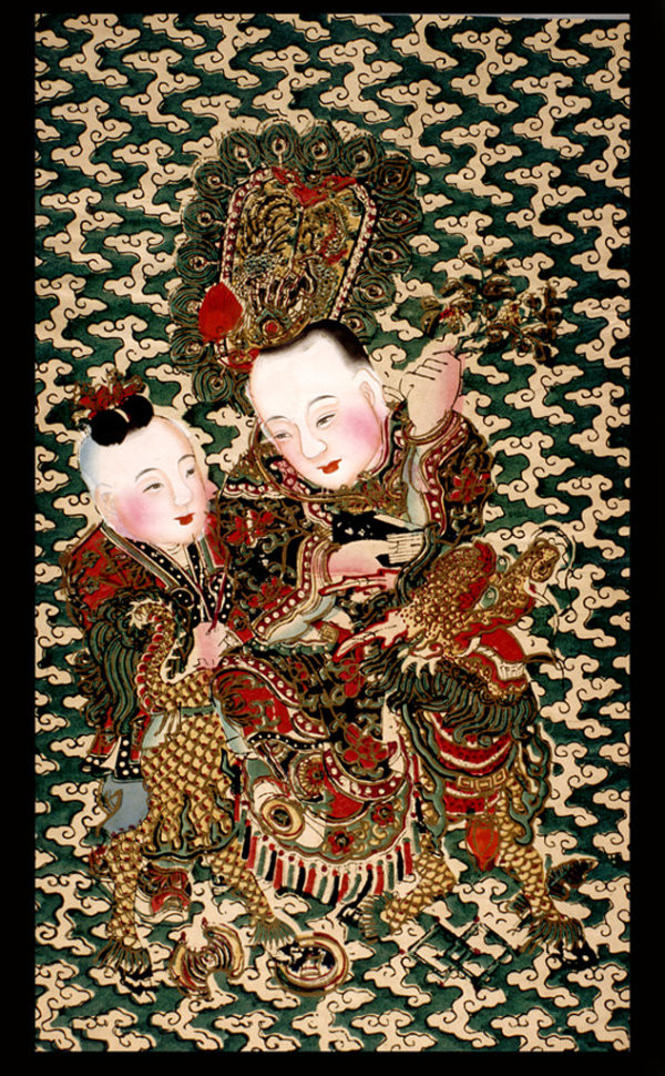 中國(guó)風(fēng)傳統(tǒng)精美色彩艷麗的年畫