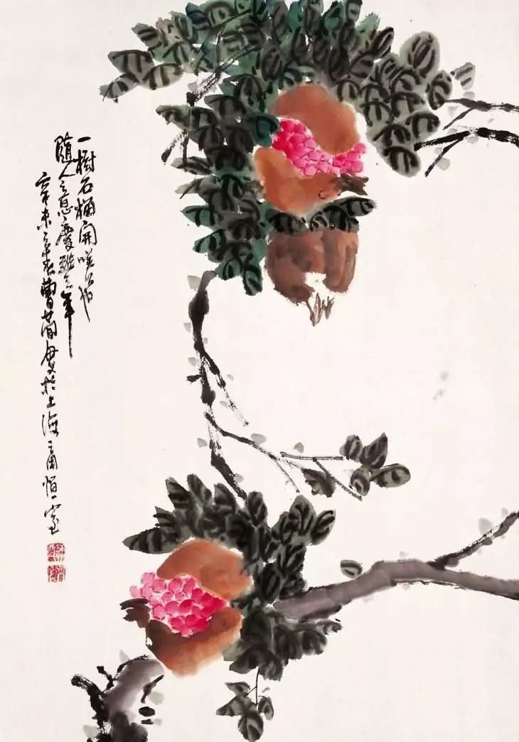 32幅曹簡(jiǎn)樓國(guó)畫石榴圖：石榴令人垂涎欲滴！