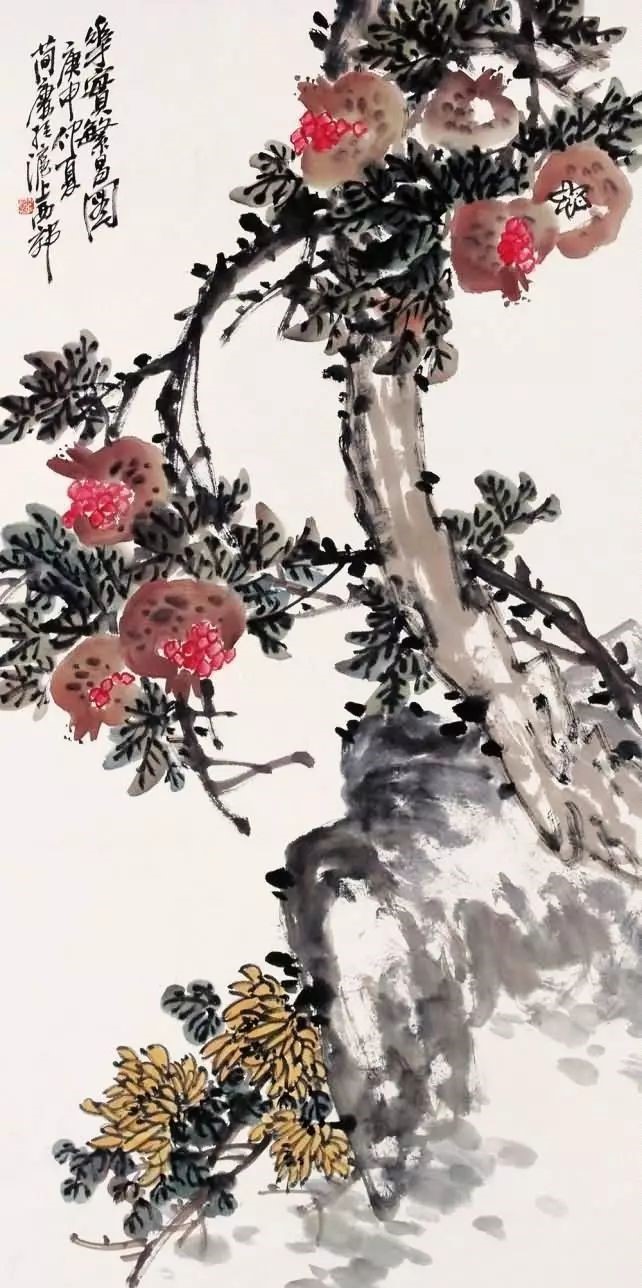 32幅曹簡(jiǎn)樓國(guó)畫(huà)石榴圖：石榴令人垂涎欲滴！