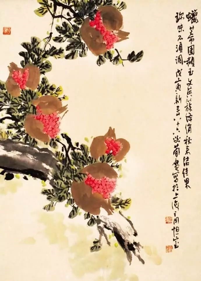 32幅曹簡(jiǎn)樓國(guó)畫(huà)石榴圖：石榴令人垂涎欲滴！