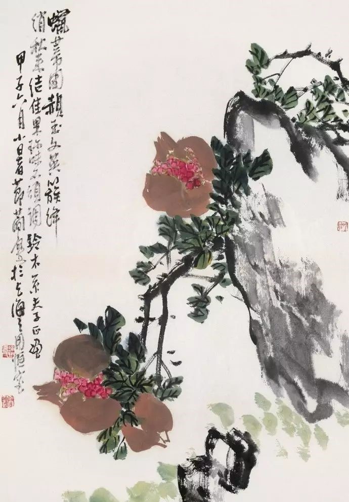32幅曹簡(jiǎn)樓國(guó)畫石榴圖：石榴令人垂涎欲滴！