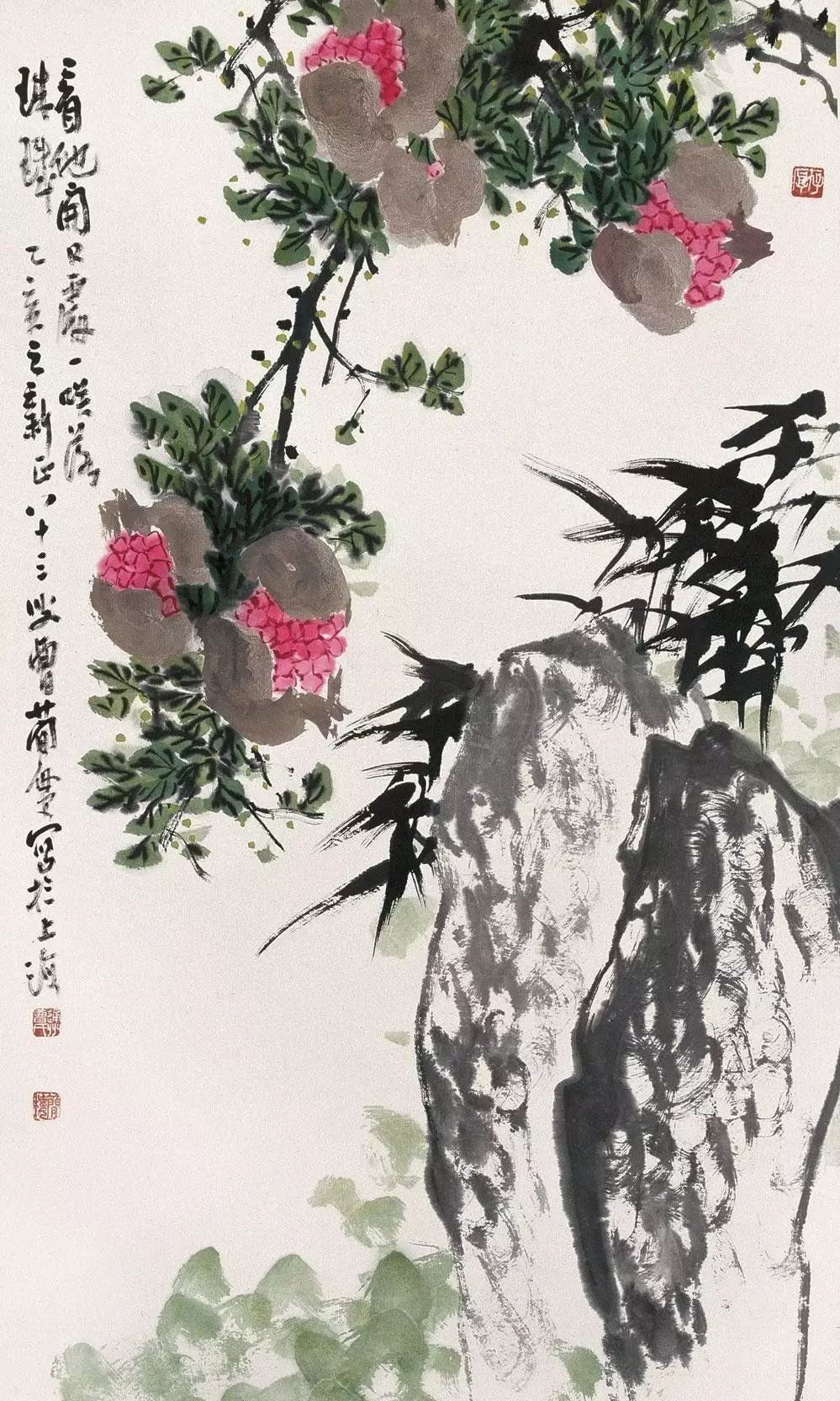 32幅曹簡(jiǎn)樓國(guó)畫石榴圖：石榴令人垂涎欲滴！
