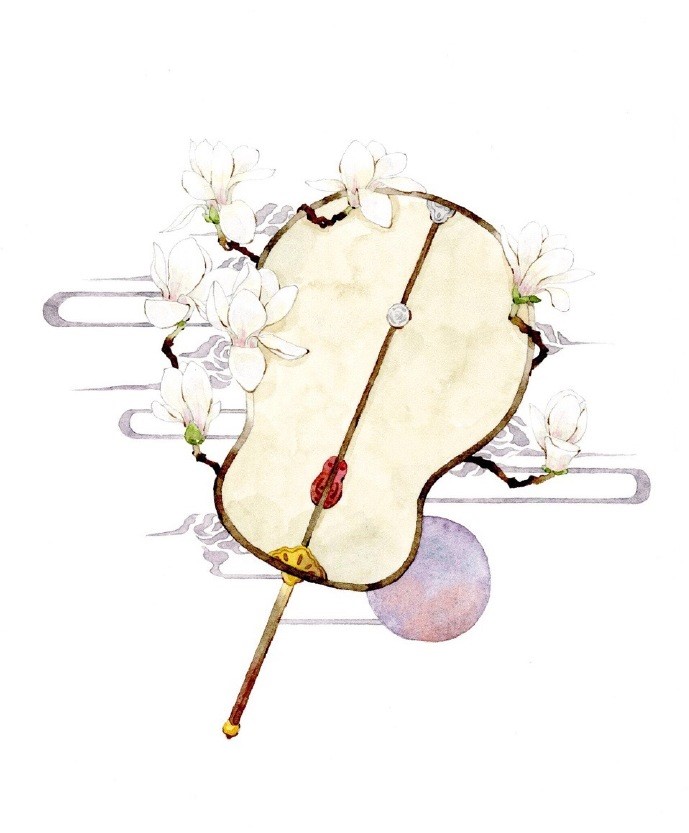 一組古風(fēng)配飾插畫系列，清新唯美古風(fēng)圖片