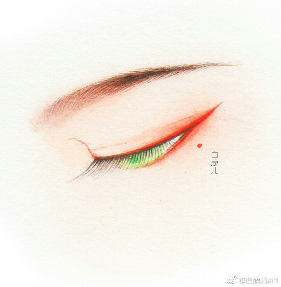 閉眼女子眉眼繪畫圖集，唯美眼睛古風圖片