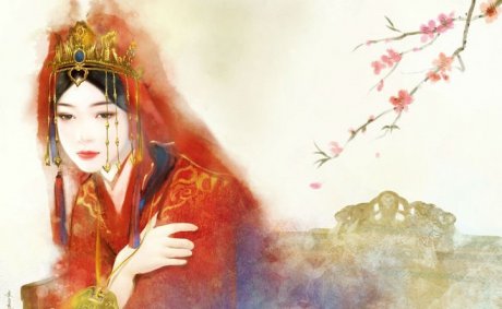 6張唯美古風圖片：一襲紅衣、披妝待嫁