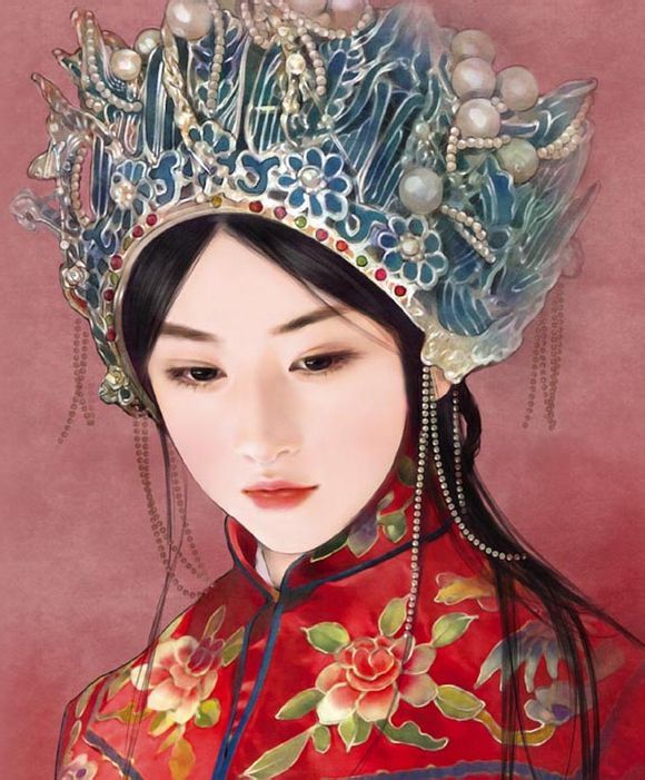 6張唯美古風(fēng)圖片：一襲紅衣、披妝待嫁