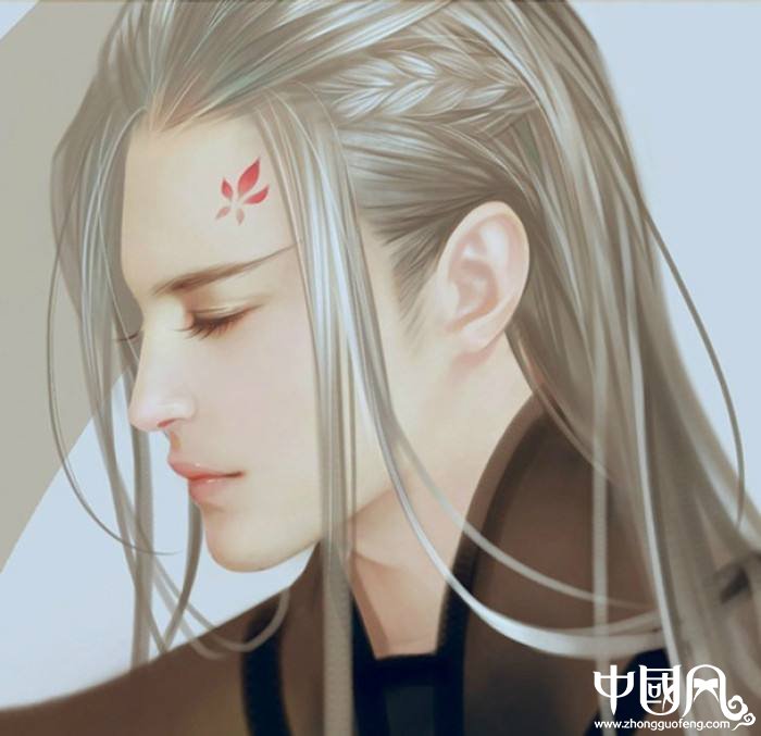 20張白發(fā)古風美男圖集，滿頭銀發(fā)真的好迷人