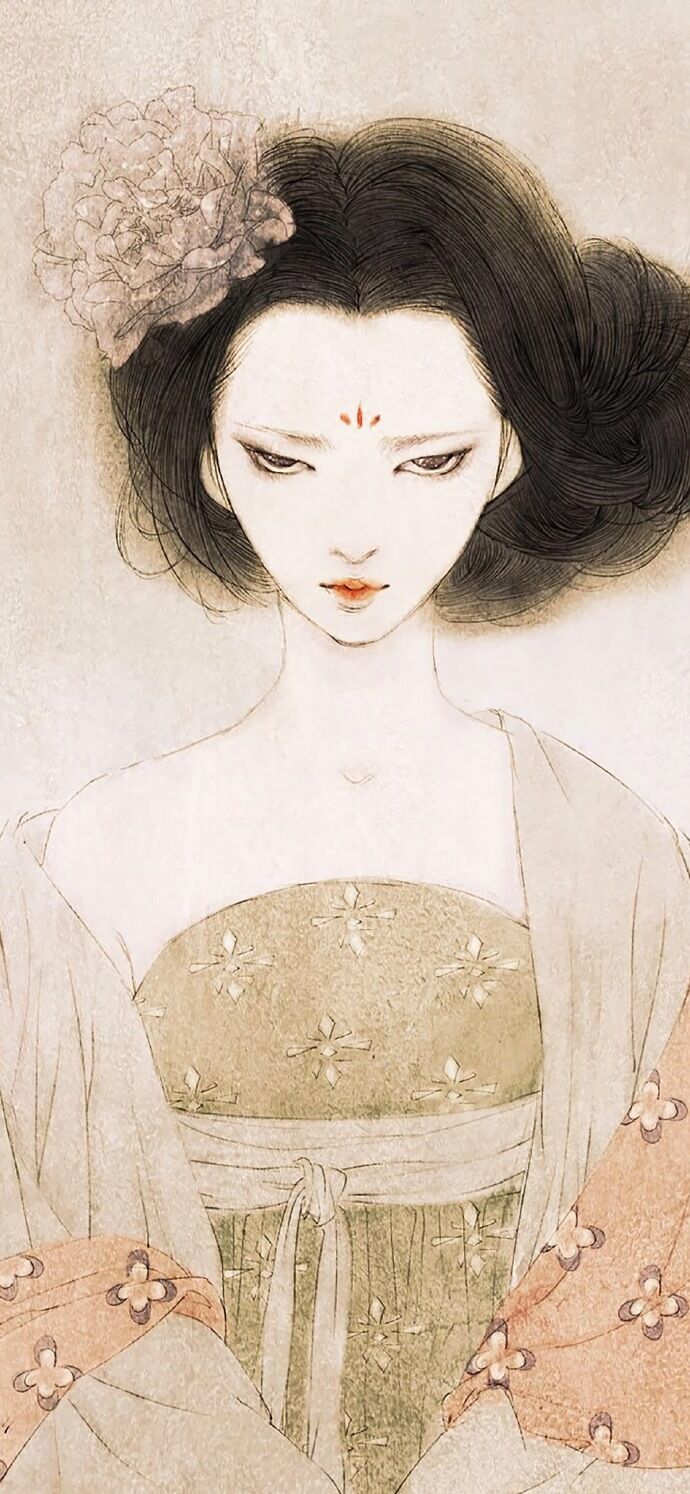 仕女古風(fēng)手機(jī)壁紙插畫，別樣的古風(fēng)女子風(fēng)情