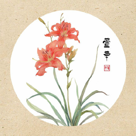 清新古風花卉插畫，可作頭像的花卉插畫圖片